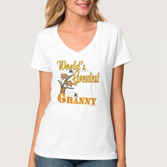 Worlds Greatest Granny Floral T-Shirt