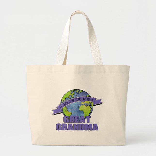World's Greatest Great Grandma Large Tote Bag (Front)
