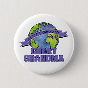 World's Greatest Great Grandma Pinback Button