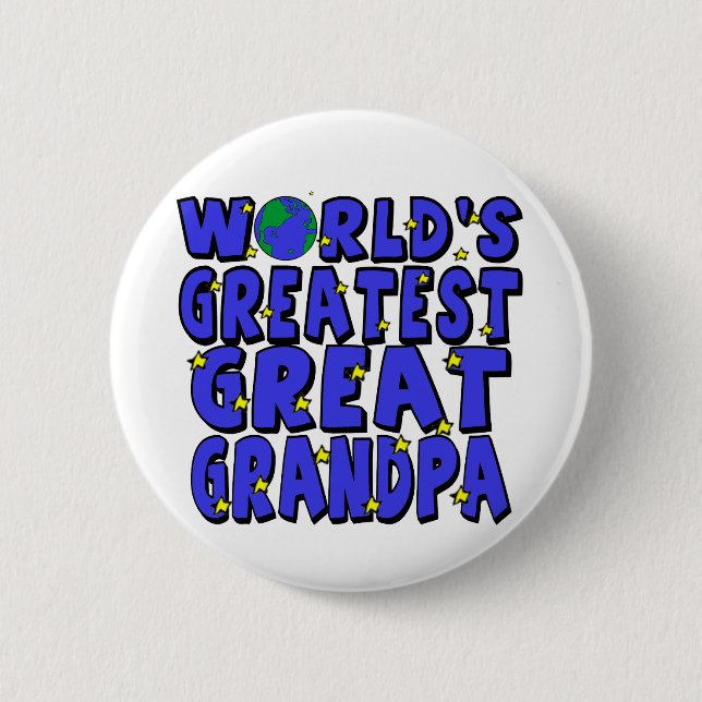World's Greatest Great Grandpa Pinback Button (Front)