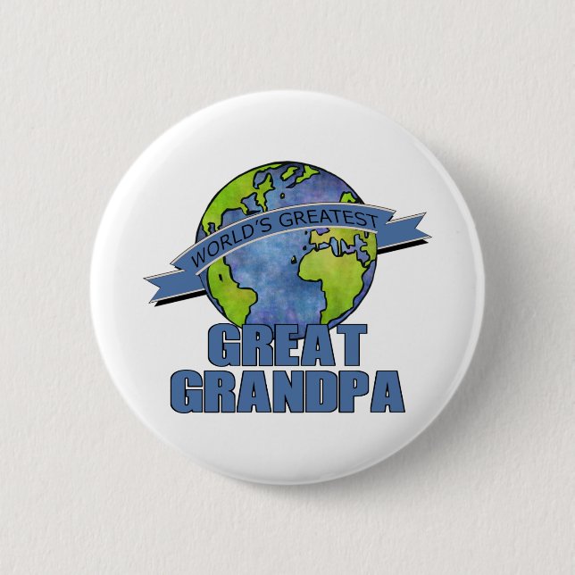 World's Greatest Great Grandpa Pinback Button (Front)