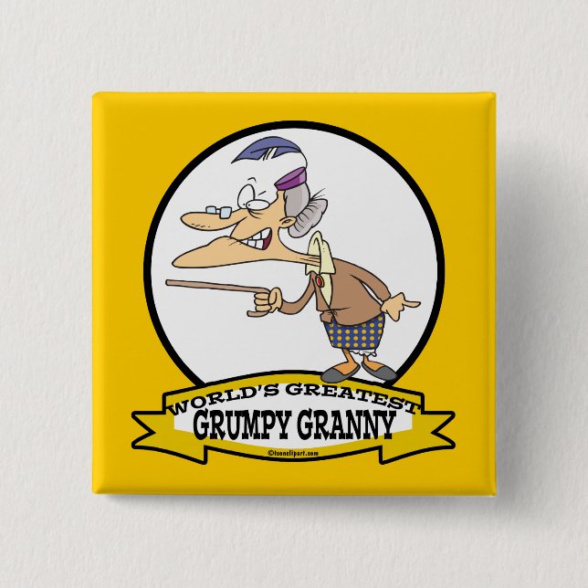 WORLDS GREATEST GRUMPY GRANNY CARTOON BUTTON (Front)