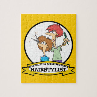 WORLDS GREATEST HAIRSTYLIST WOMEN CARTOON JIGSAW PUZZLE