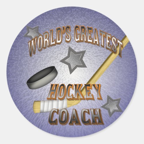 Worlds Greatest Hockey Coach Classic Round Sticker