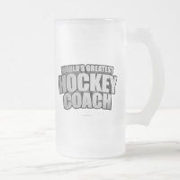 Worlds Greatest Hockey Coach Frosted Glass Beer Mu