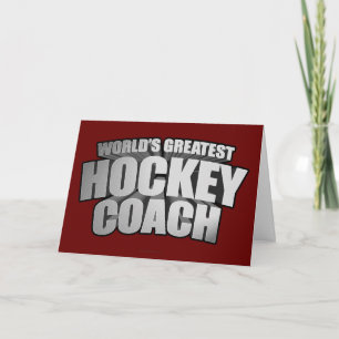 Worlds Greatest Hockey Coach Letterpress Thank You Card