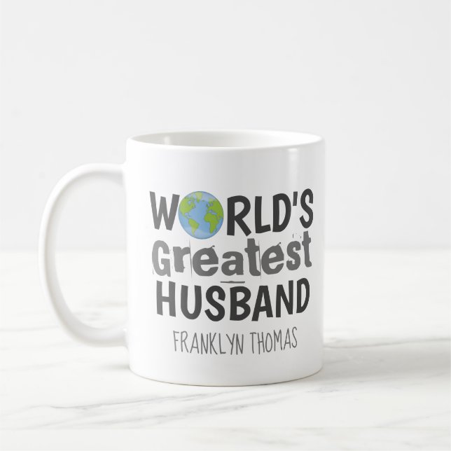 World's Greatest Husband Modern Typography Coffee Mug (Left)