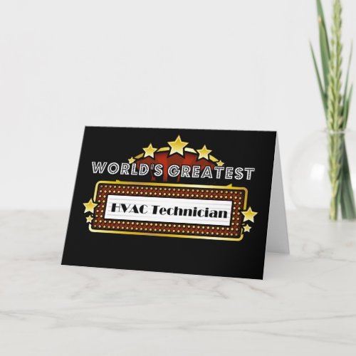 Worlds Greatest HVAC Technician Card