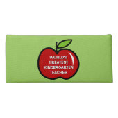 World's Greatest Kindergarten teacher red apple Pencil Case (Back)