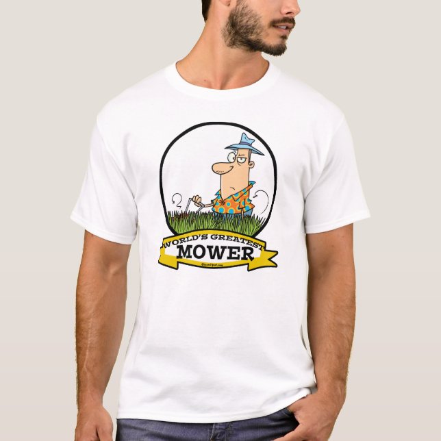 WORLDS GREATEST LAWN MOWER MEN CARTOON T-Shirt (Front)