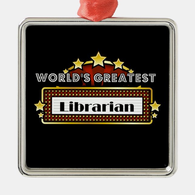 World's Greatest Librarian Metal Ornament (Front)