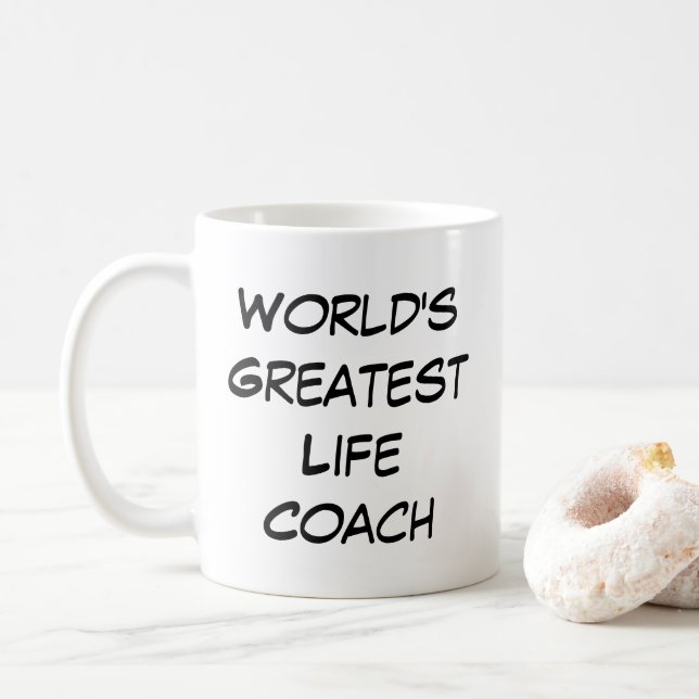 "World's Greatest Life Coach"  Coffee Mug (With Donut)