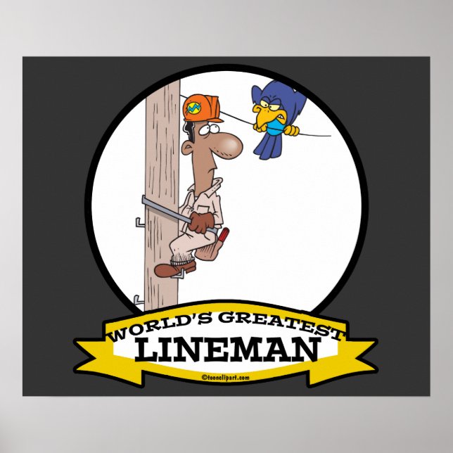 WORLDS GREATEST LINEMAN MEN CARTOON POSTER (Front)