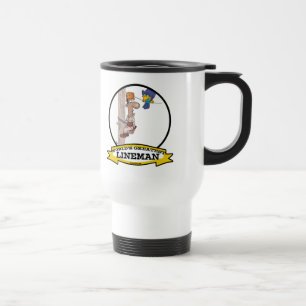 WORLDS GREATEST LINEMAN MEN CARTOON TRAVEL MUG