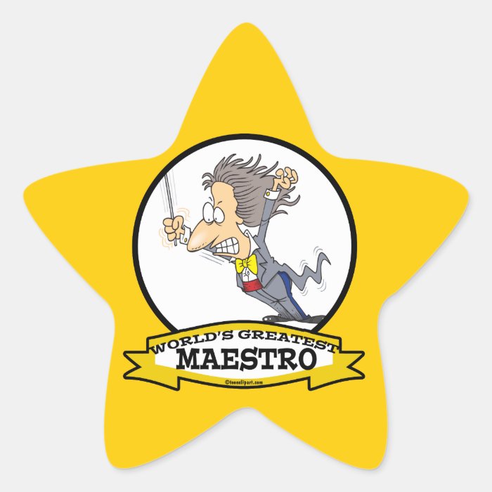 WORLDS GREATEST MAESTRO MEN CARTOON STAR STICKERS