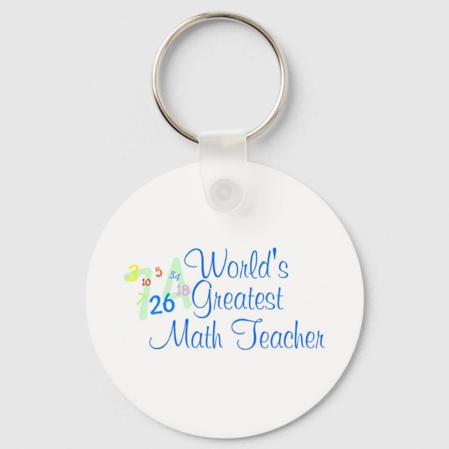 Worlds Greatest Math Teacher Numbers Keychain (Front)