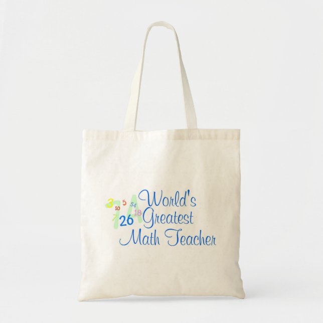 Worlds Greatest Math Teacher Numbers Tote Bag (Front)