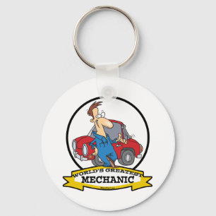 WORLDS GREATEST MECHANIC II CARTOON KEYCHAIN