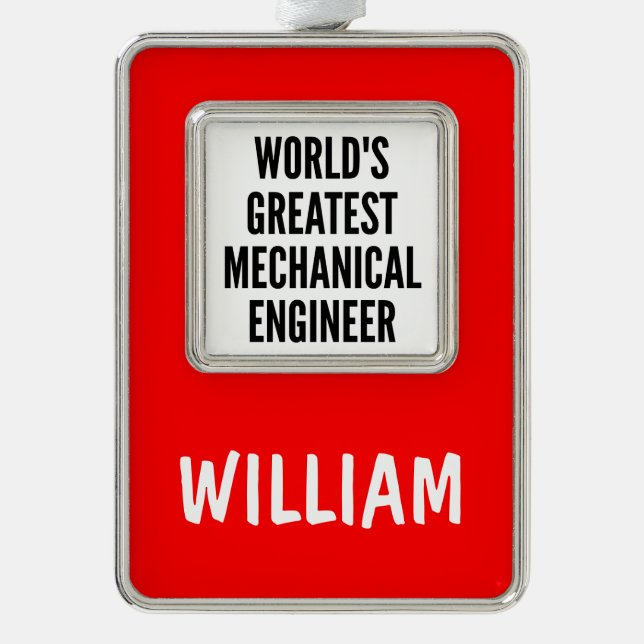 Worlds Greatest Mechanical Engineer Christmas Ornament (Front)