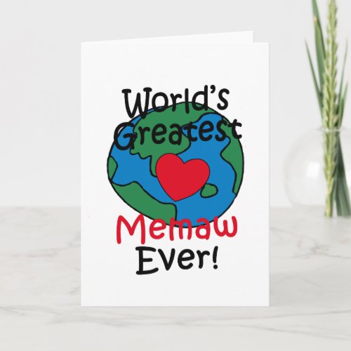Worlds Greatest Memaw Heart Card