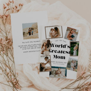 World's Greatest Mom 7 Photo Mother's Day Card