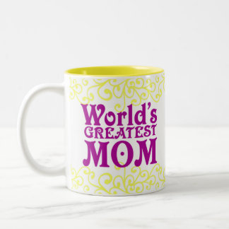 World's Greatest Mom and Teacher Two-Tone Coffee Mug