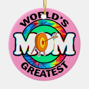 World's Greatest Mom; Archery Ceramic Ornament