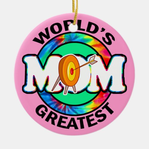 Worlds Greatest Mom Archery Ceramic Ornament