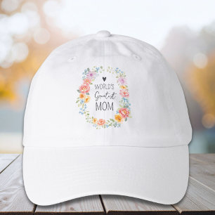 World's Greatest Mom Colorful Floral Mother's Day Hat