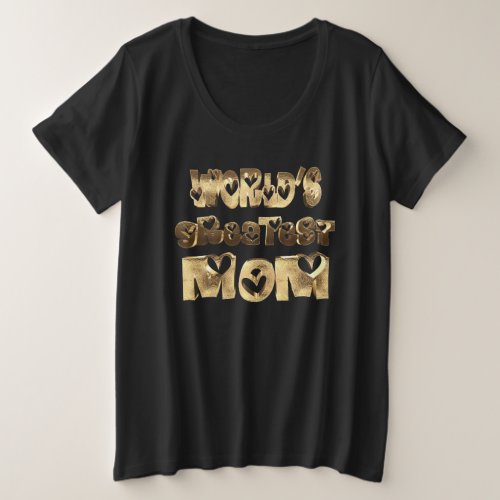 Worlds Greatest Mom Cute Hearts Typography Plus Size T_Shirt