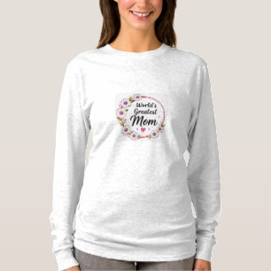 World's Greatest Mom Daisy Floral Wreath T-Shirt