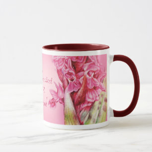 World's Greatest Mom & friend pink orchid art mug