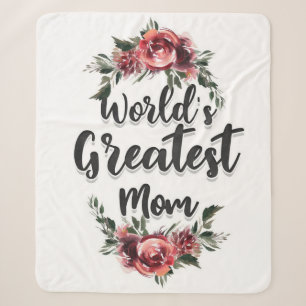 World's Greatest Mom Gift For Mom Sherpa Blanket