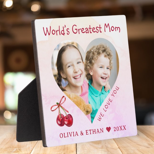 Worlds Greatest Mom Heart Photo Template Keepsake Plaque (Worlds Greatest Mom Heart Photo Template Keepsake Plaque)