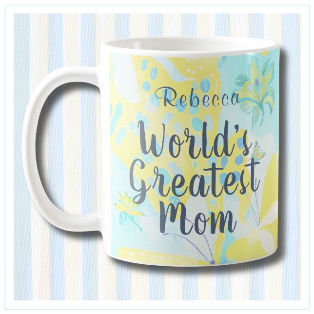 World's Greatest Mom Mixed Media Floral Coffee Mug (Creator Uploaded)