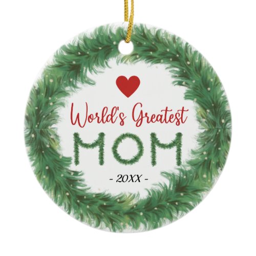 World's Greatest Mom Personalized Ornament