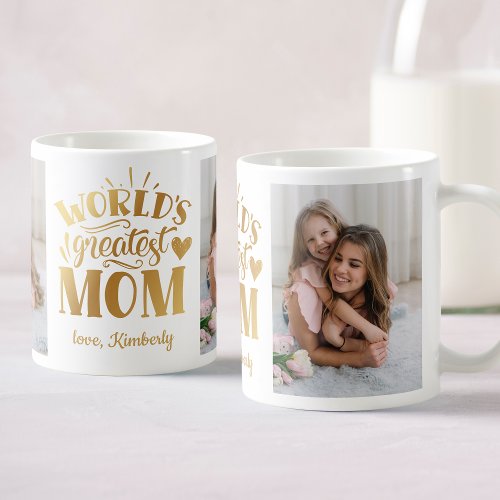 Worlds Greatest Mom Personalized Photo Collage Coffee Mug