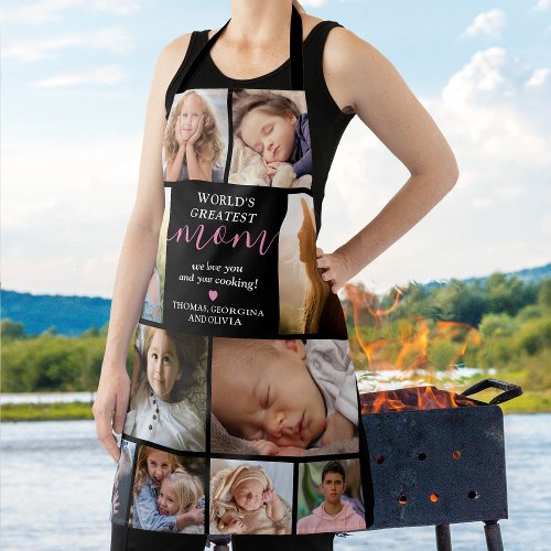 Worlds Greatest Mom Photo Collage Apron