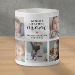 World's Greatest Mom Photo Collage Coffee Mug<br><div class="desc">A perfect mothers day gift featuring 9 family photos of the children,  the cute saying 'world's greatest mom',  a pink heart,  and the kids names.</div>