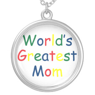 World's Greatest Mom Silver Plated Necklace