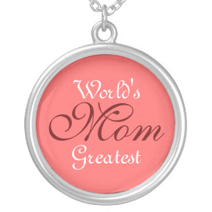 World's Greatest Mom Silver Plated Necklace