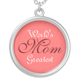 World's Greatest Mom Silver Plated Necklace