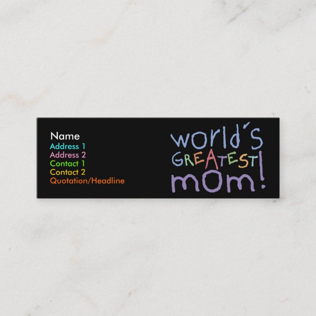 World's Greatest Mom Skinny Profile Cards (Front)
