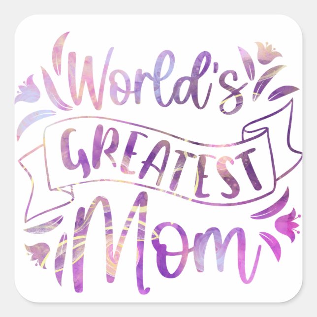 Worlds Greatest Mom Square Sticker (Front)