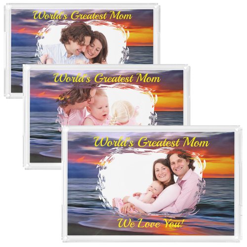 Worlds Greatest Mom Sunset 1739 Acrylic Tray