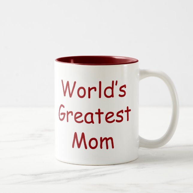 Worlds Greatest Mom Two-Tone Coffee Mug (Right)