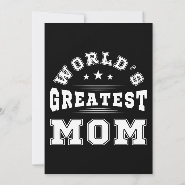 World's Greatest Mom Typography Mother's Day Gift  Invitation (Front)