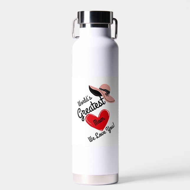 World's Greatest Mom Water Bottle (Front)