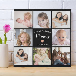 World's Greatest Mommy Photo Collage Modern Faux Canvas Print