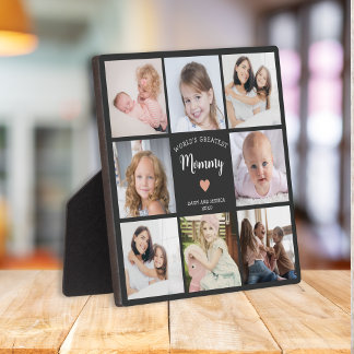 World's Greatest Mommy Photo Collage Modern Plaque